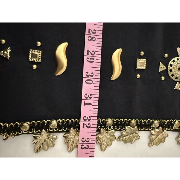 Vintage 80's Women's Plus 3X Top Black w/ Metal Embellishment & Art to Wear - Picture 16 of 16